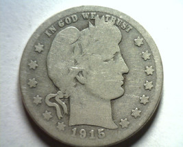 1915-D Barber Quarter Dollar About Good / Good AG/G Nice Original Coin Bobs Coin - $10.00