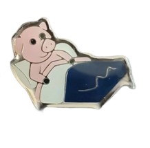 Pig in bed  Pin Badge - $5.68 CAD