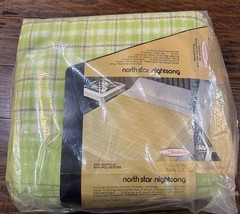 Vintage Chatham Green Checked North Star  Acrylic Weave Blanket Satin Tr... - $59.39