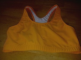 LADIES ORANGE POLY/SPAN.RACER-BACK ATHLETIC TOP-M USA-WORN ONCE-MTN LOGO... - £3.98 GBP