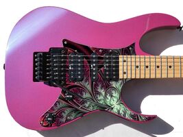 Pickguard Headstock Skin Wrap Reskin for Guitars - Leaf Trapped Pink 1176  - $27.99