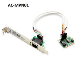 Mini Pci-E Gigabit Ethernet Lan Controller Card W/ Rj45 Port Bracket, Ac... - £43.26 GBP