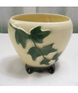 Vintage California Pottery 4 1/2 &quot; Tall Oval Planter Ivy Leaf Pattern - $32.07