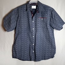 Paper Denim &amp; Cloth Men&#39;s Navy Blue/White Floral  Short Sleeve Shirt Siz... - $15.84
