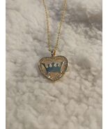 Golden Queen Necklace - Heart Crown Pendant (13 inch) - $22.00