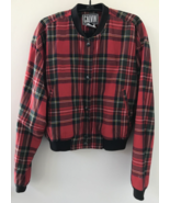 Vintage 90s Calvin Klein Grunge Tartan Plaid Button Up Bomber Jacket M 4... - £157.26 GBP