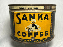 Sanka Coffee General Foods Corp Drip Grind Hoboeken NJ Litho Tin Great G... - $39.95