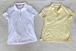 Talbots Women&#39;s Golf Polo Shirts X2 Size S Petite White Yellow Short Sle... - £21.61 GBP