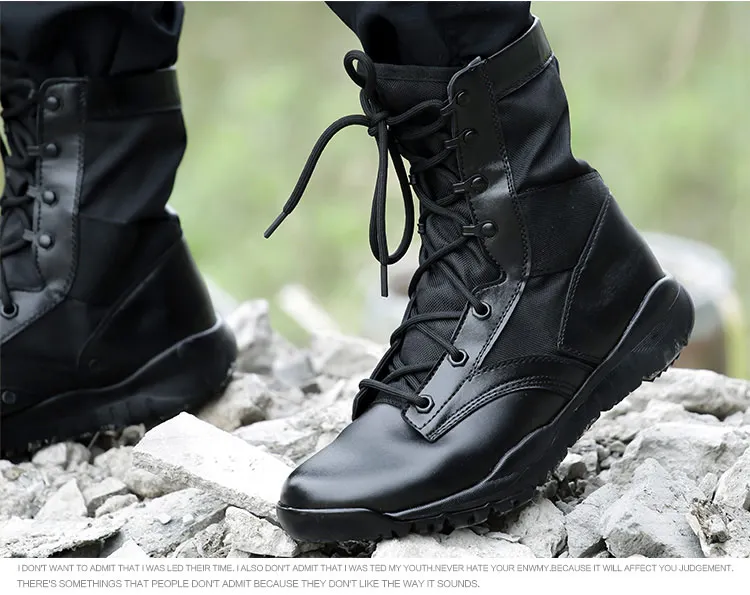 Lightweight Military Black Boots Men Breathable Spring Summer Shoes Tactical Com - £54.94 GBP