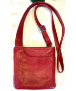 Radley London Leather Crossbody Pocket Saddle Bag Swingpack Red - $37.00