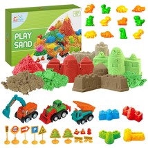 Sand Toys For Toddlers - Dinosaur Play Sand Kit Includes, 3 Lbs Sand, 3 Trucks,  - £40.88 GBP