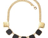 TRENDSETTER FAUX LEATHER COLLAR NECKLACE (GOLDTONE / BLACK) NEW SEALED!!! - $18.52