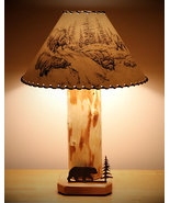 Lodge Cabin Bear Table Lamp...The Caribou Mountain Table Lamp w/Handmade Shade - $209.95
