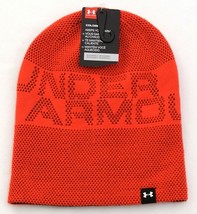 Under Armour Reversible Red &amp; Orange 4-in-1 Graphic Knit Beanie 4-6 Year... - $22.27