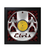 Elvis Presley Golden Records Laser Cut Record With Poster Art Shadowbox C3 - $228.54 CAD