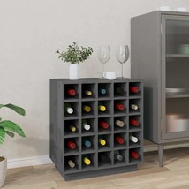 Wine Cabinet Grey 55.5x34x61 cm Solid Wood Pine - £64.93 GBP