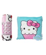 Hello Kitty Sanrio SOFT BLANKET PILLOW BUNDLE SET Cute Silk 40x50 New W ... - £23.45 GBP
