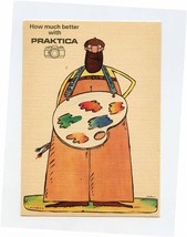 PRAKTICA Camera Humorous Postcard Klaus Buttner Artist and Pallet - £14.22 GBP