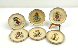 Vintage 70s girl and boy coaster set cute retro 1970 kitchenware hostess gift - £24.73 GBP