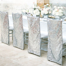 2pcs Sequins Chiavari Chair Back Slipcover Wedding Party Banquet Decoration - £18.97 GBP