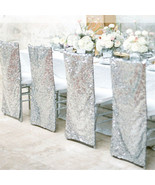 2pcs Sequins Chiavari Chair Back Slipcover Wedding Party Banquet Decoration - £19.10 GBP