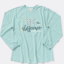 Matilda Jane Blue Bishop Sleeve &quot;Be the Difference&quot; Tee T-shirt Sz Large NWT - £23.73 GBP