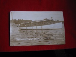 Vintage Photo Post Card Early 1900&#39;s The &quot; ARAWANNA&quot; Boat Clear Lake, Iowa - £5.31 GBP