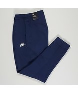 Nike Sportswear Cuffed Fleece Mens Size M Navy Blue Jogger Pants CU4457-410 - £55.86 GBP