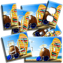 Summer Beach Coconut Drink FLIP-FLOPS Sunglasses Light Switch Outlet Wall Plates - £13.12 GBP+