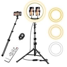 Selfie Ring Light with Tripod Stand &amp; Cell Phone Holder for Live Streaming - $44.54+