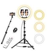 Selfie Ring Light with Tripod Stand &amp; Cell Phone Holder for Live Streaming - £34.88 GBP+