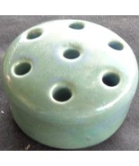 Beautiful Vintage Porcelain Floral Frog – Iridescent Teal Glaze – VGC Se... - $20.36 CAD