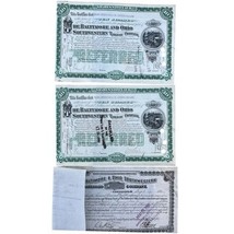 Antique Baltimore &amp; Ohio Southwestern Railway Co. Stock Certificate Canc... - $68.29 CAD