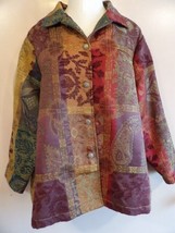 Erin London ELCC Sze 2X Burgandy Tapestry Art-to-Wear Jacket Blazer - £15.79 GBP