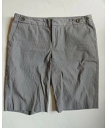 Banana Republic Bermuda Shorts Womens Size 8 Flat Front Gray Pinstripe S... - £17.45 GBP