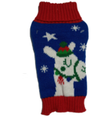 Pet Central Winter Dog Knitted Sweater, Size XS, Blue &amp; Red Christmas Llama - £5.31 GBP