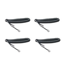 Telephone Handset Cord, 4 Pack Black Coiled Phone Cord Cable 1.6 To 10 F... - £14.93 GBP