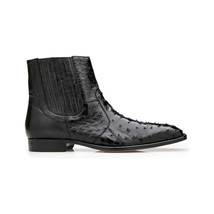 Belvedere Men's Genuine Ostrich Quill Chelsea Boot Roger Black R55 image 2