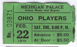 OHIO PLAYERS Rare 1975 Ticket Stub Michigan Palace Original Very Good Co... - £6.87 GBP