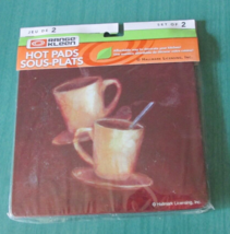 Set of 2 RANGE KLEEN - HOT PADS / TRIVETS - 7&quot; x 7&quot; - Coffee Design - NIP! - £5.49 GBP