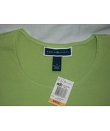 Macys Karen Scott Womans Mojito Lime Green Short Sleeve Scoop Neck T-Shi... - £15.93 GBP