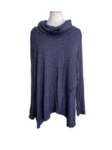 Lee Womens Sweater Size XL Purple Variegated Cowl Neck Faux Wrap Long Sl... - £9.49 GBP