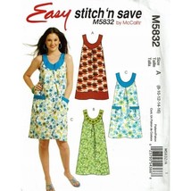 McCalls Sewing Pattern 5832 Dress Sleeveless Misses Size 8-16 - £7.02 GBP