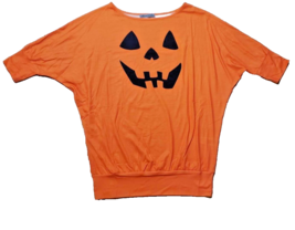 Womens Halloween Pumpkin Shirt Orange Scary Spooky Jack o Lantern XL New... - £9.33 GBP