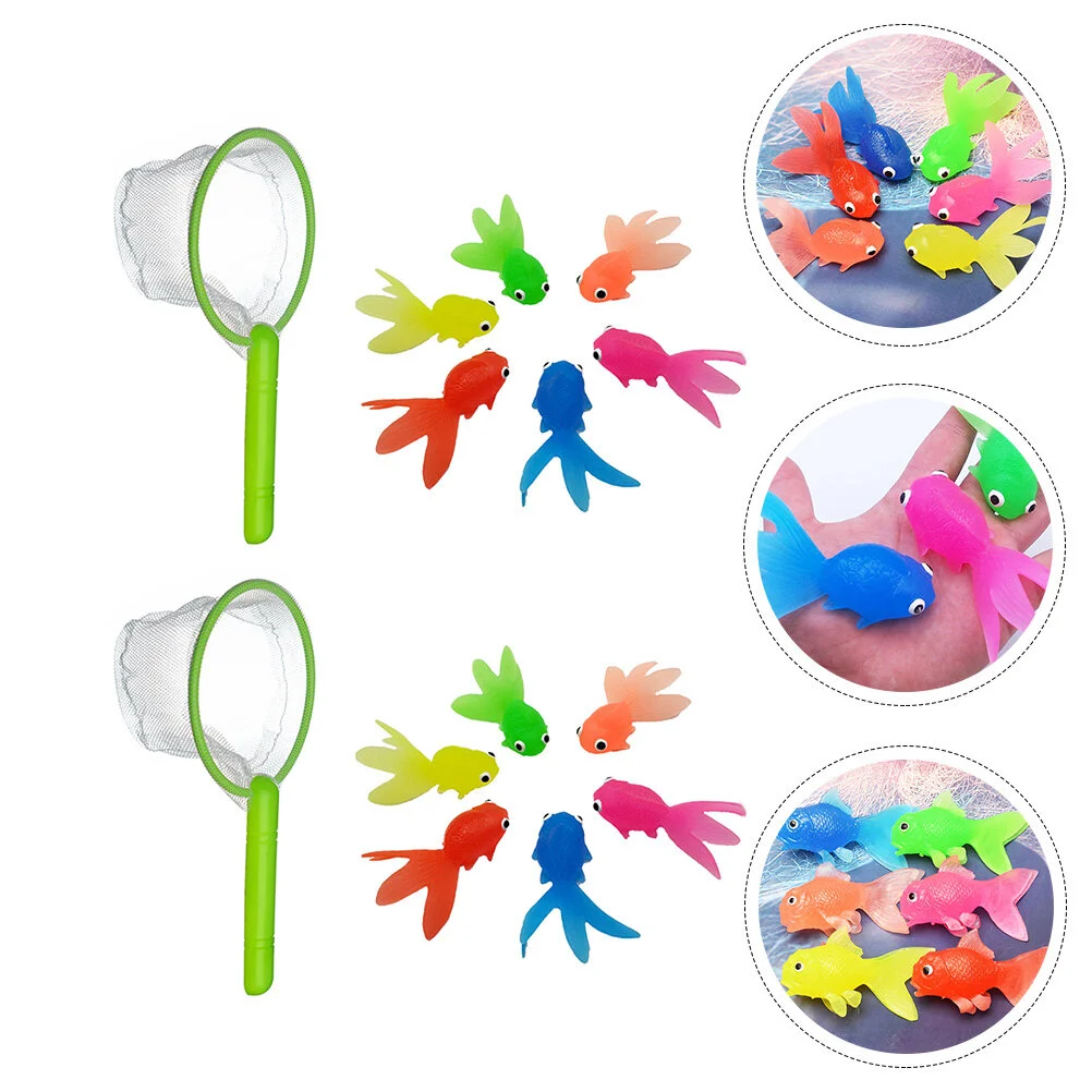 2 Sets Decorations Artificial Fish Underwater Toy Puzzle Toys Goldfish Fishing - £11.32 GBP