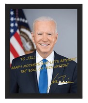 Personalized President Joe Biden Mothers Mothers Day Autograph 8X10 Framed Photo - £15.68 GBP