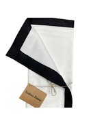 SoIino Home Linen Table Scarf White Black Border Dresser Topper Runner 3... - $195.32 MXN