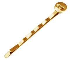 10 Bobby Pin Blanks Settings Gold Tone Hair Pins Accessories DIY  - €3,60 EUR
