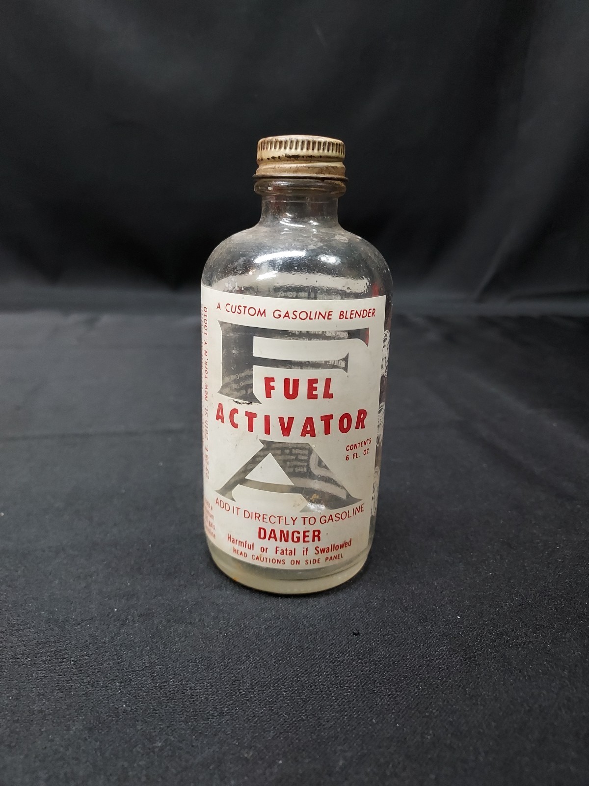 Vintage Fuel Activator Glass Bottle Oil Can Gas Station Parts Store Auto... - $17.59