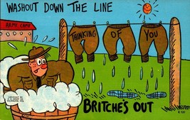 E.C. Knopp Wwii Comic POSTCARD- &quot;Washout Down The LINE- Britches OUT&quot;BK43 - £2.55 GBP